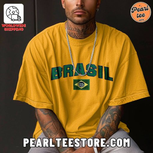 Unisex Retro Brazil National Football Print T-Shirt – Copa America 2024