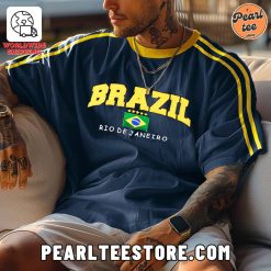 Unisex Vintage Brazil National Football TShirt Copa America 2024 Navy