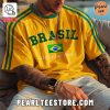 Unisex Vintage Brazil National Football Print T-Shirt – Copa America 2024