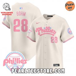 Alec Bohm Phillies Bubblegum Pink Baseball Jersey Cream