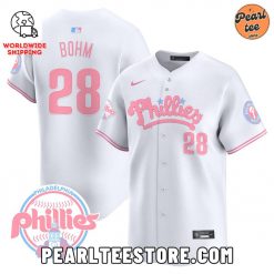 Alec Bohm Phillies Bubblegum Pink Baseball Jersey White