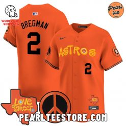 Alex Bregman Astros Love Street Premier Baseball Jersey Orange