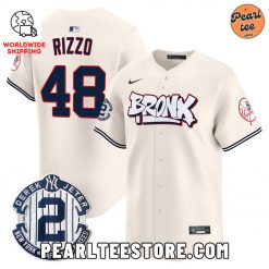 Anthony Rizzo New York Yankees The Bronx Graffiti Baseball Jersey Cream