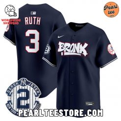 Babe Ruth New York Yankees The Bronx Graffiti Baseball Jersey Navy