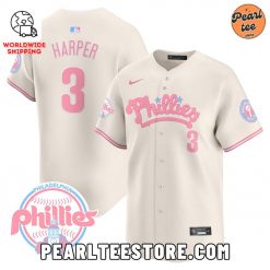 Bryce Harper Phillies Bubblegum Pink Baseball Jersey Cream