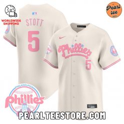 Bryson Stott Phillies Bubblegum Pink Baseball Jersey Cream