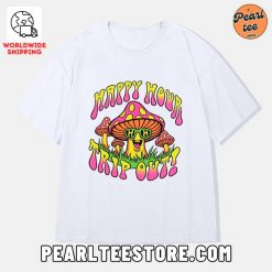 Colorful Happy Hour Mushroom Graphic TShirt White