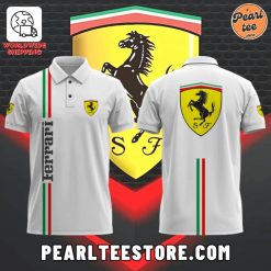 Ferrari Logo White – High Quality Printed Men’s Polo Shirt