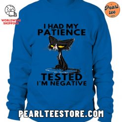 Funny Cat Unisex Sweatshirt I Had My Patience Tested Blue