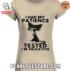 Funny Cat Womens TShirt I Had My Patience Tested Cream