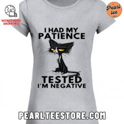 Funny Cat Womens TShirt I Had My Patience Tested Grey