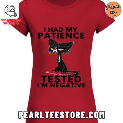 Funny Cat Womens TShirt I Had My Patience Tested Red