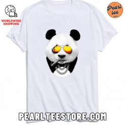 HipHop Panda Funny Graphic TShirt White