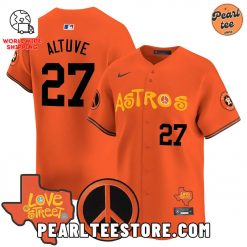 Jose Altuve Astros Love Street Premier Baseball Jersey Orange