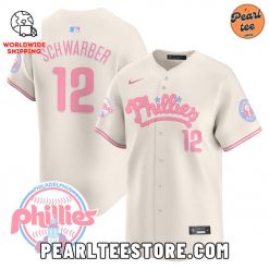 Kyle Schwarber Phillies Bubblegum Pink Baseball Jersey Cream