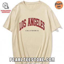 Los Angeles California Printed TShirt Cream