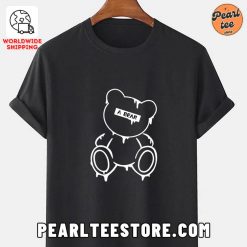 Melting Bear Graphic Printed TShirt Black