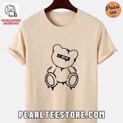 Melting Bear Graphic Printed TShirt Cream