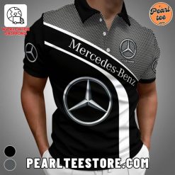 MercedesBenz Printed Button Polo Shirt Black