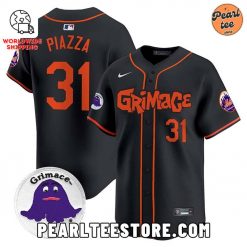 Mike Piazza Mets Grimmace Baseball Jersey Black