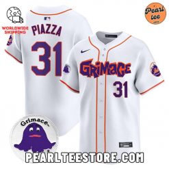 Mike Piazza Mets Grimmace Baseball Jersey White