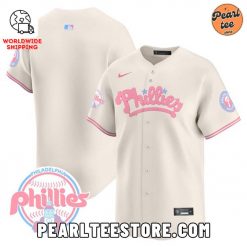 Phillies Bubblegum Pink Baseball Jersey Cream