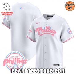 Phillies Bubblegum Pink Baseball Jersey White