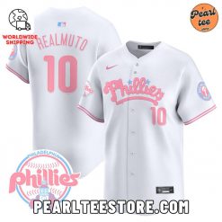 TJ Realmuto Phillies Bubblegum Pink Baseball Jersey White