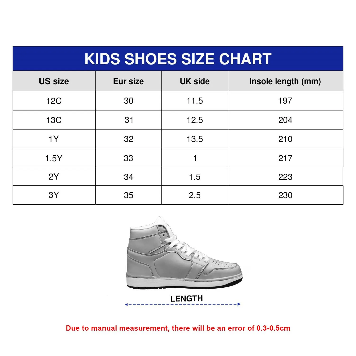 Kid's Size Chart