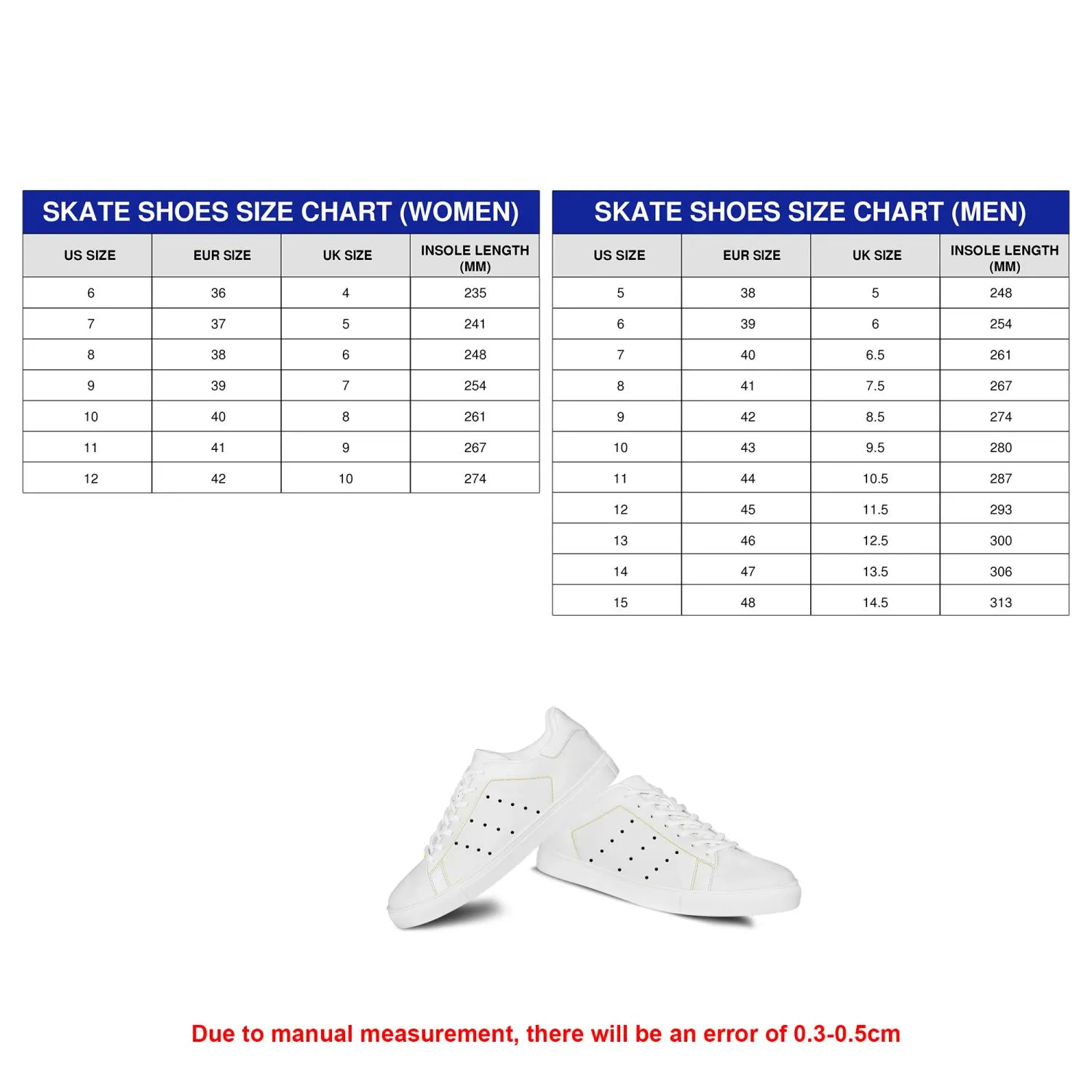 Men & Women's Size Chart