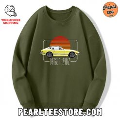 Datsun 240Z Retro Classic Car Custom Sweatshirt Green