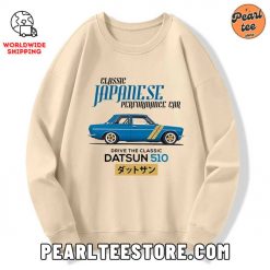 Datsun 510 Classic Japanese Car Custom Sweatshirt Cream