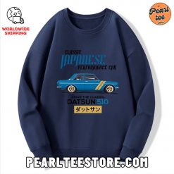 Datsun 510 Classic Japanese Car Custom Sweatshirt Navy