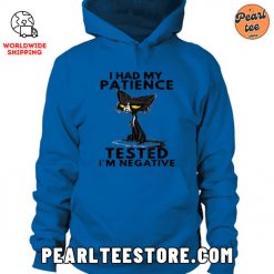 Funny Cat Unisex Hoodie I Had My Patience Tested Blue