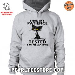 Funny Cat Unisex Hoodie I Had My Patience Tested Grey