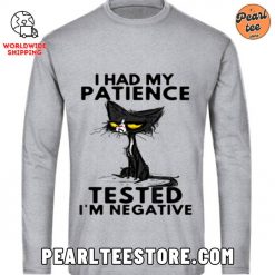 Funny Cat Unisex Long Sleeves I Had My Patience Tested Grey