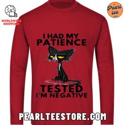 Funny Cat Unisex Long Sleeves I Had My Patience Tested Red