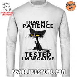 Funny Cat Unisex Long Sleeves I Had My Patience Tested White