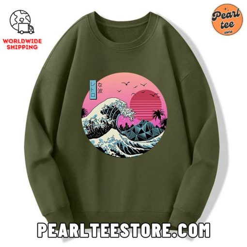 Japanese The Great Retro Wave Custom Sweatshirt