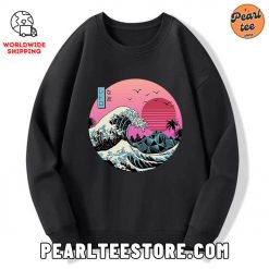 Japanese The Great Retro Wave Custom Sweatshirt Black