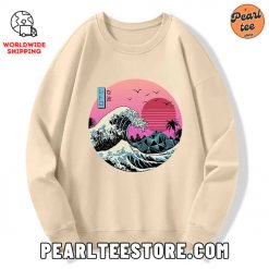 Japanese The Great Retro Wave Custom Sweatshirt Cream