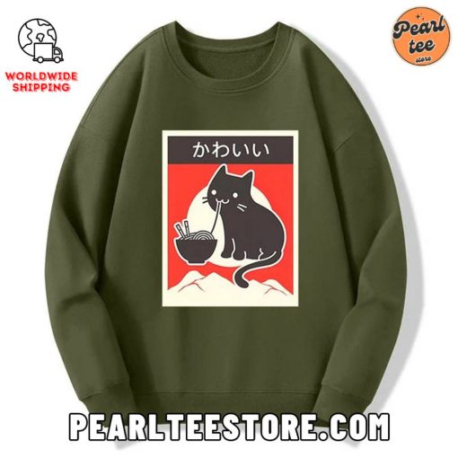 “Kawaii” Japanese Ramen Cat Custom Sweatshirt