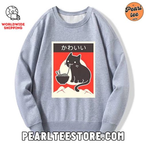 “Kawaii” Japanese Ramen Cat Custom Sweatshirt