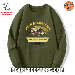 Kirin Ichiban Beer Logo Japanese Sweatshirt Army Green