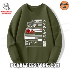 Nissan Skyline GTR R34 Sweatshirt Army Green