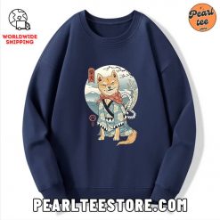 Samurai Shiba Dog Custom Sweatshirt Navy