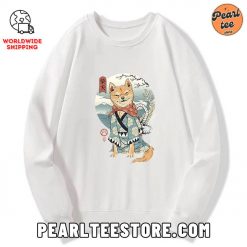 Samurai Shiba Dog Custom Sweatshirt White