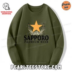 Sapporo Beer Logo Japanese Sweatshirt Army Green