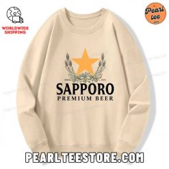 Sapporo Beer Logo Japanese Sweatshirt Beige