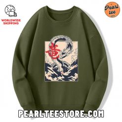 Sea Dragon Japanese Custom Sweatshirt Army